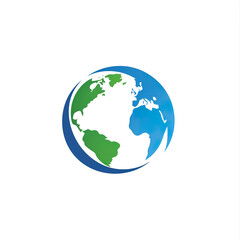 Fototapeta premium Stylized Earth Globe with Green and Blue Colors, generative ai image