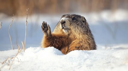 Obraz premium Groundhog day festivities in the united states a tradition celebrated nationwide