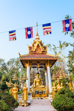 Small votive altar inside Wat Sisaket temple, Laos, Vientiane