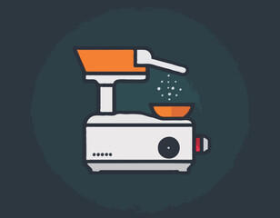 Food slicer pixel perfect icon vector. Kitchen small appliances line sign. Household tools symbol
