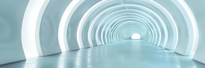 Naklejka premium Abstract white archway tunnel hallway interior design background.