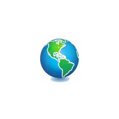 Fototapeta premium A 3D Globe Illustration with North and South America Visible, generative ai image