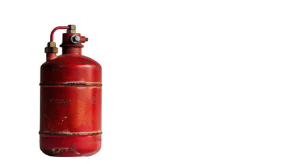 Gas red cylinder on transparent background