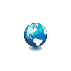 Fototapeta premium Blue and White Globe with North and South America, generative ai image