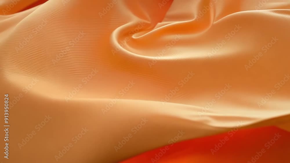 Poster solid neon orange neoprene fabric, flowing and folding, creating an abstract and visually appealing 