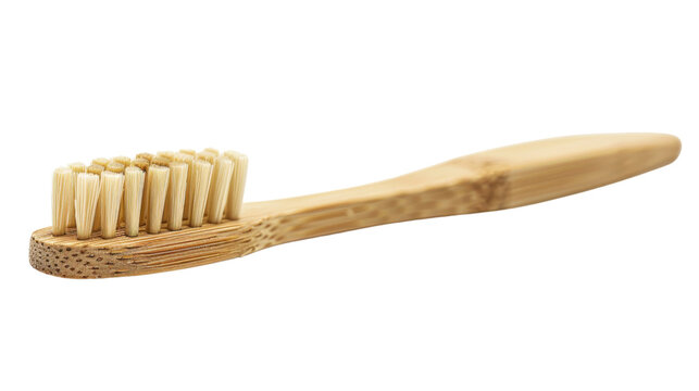 recommend clip art: Natural bamboo toothbrush on transparent background