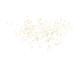 Gold glitter. Golden sparkle confetti. Shiny glittering dust for party celebration anniversary birthday card design