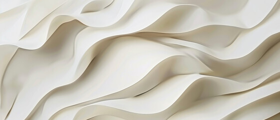 Fototapeta premium Intricate white flowing shapes create a mesmerizing abstract pattern, evoking the gentle motion of soft waves under ambient light.