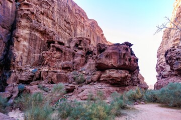 Landscape of the Wadi Rum desert in Jordan