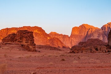 Landscape of the Wadi Rum desert in Jordan