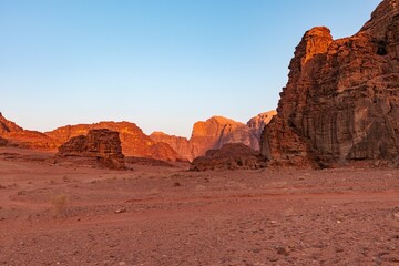 Fototapeta premium Landscape of the Wadi Rum desert in Jordan