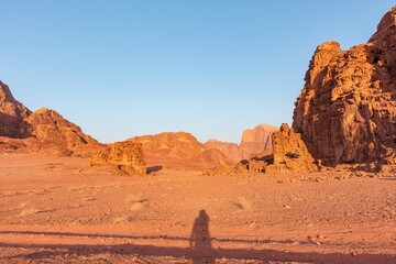 Landscape of the Wadi Rum desert in Jordan