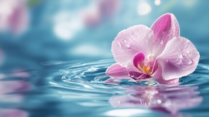 An orchid flower in water