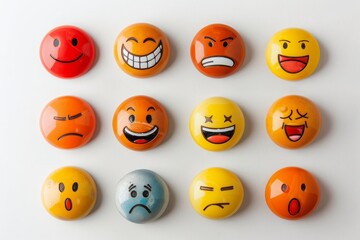 Obraz premium A Collection of Emojis Displaying a Range of Emotions