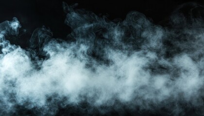 Abstract white smoke cloud on a black background. Perfect for graphic design and photography.