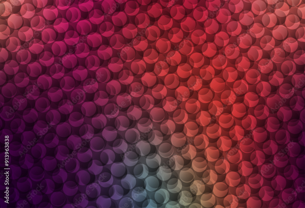 Poster dark green, red vector texture with disks.