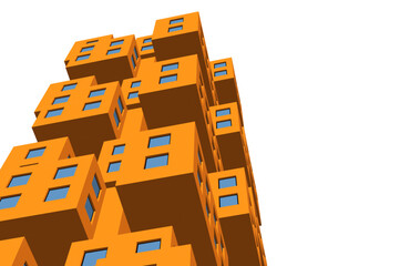 Abstract architectural drawing 3d rendering