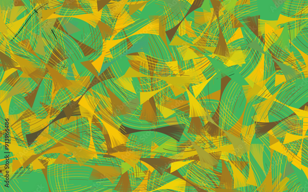Canvas Prints dark green, yellow vector backdrop with wry lines.