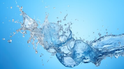 Dynamic Water Splash Against a Bright Blue Background