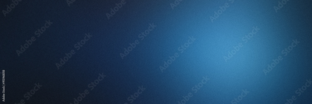 Poster dark blue gradient abstract background with light glow and grain texture. noise effect