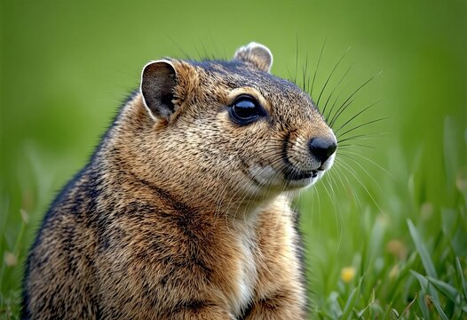 Curious Squirrel in a Field of Wildflowers