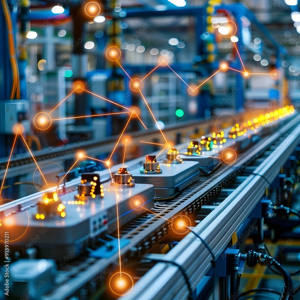 Aufkleber cutting edge smart factory with interconnected machinery for efficient production and advanced manuf