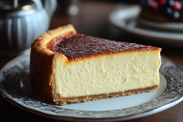 A piece of cheesecake. Generative AI