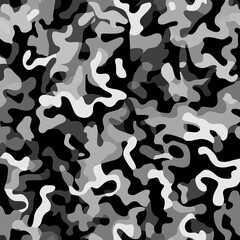 Naklejka premium Elegant Monochrome Camouflage Pattern Art