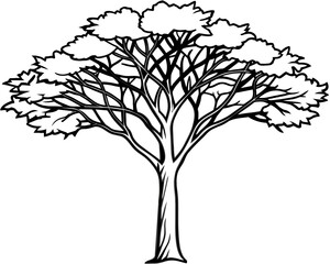 Elegant Tree Silhouettes: Vector Art and Illustration Collection