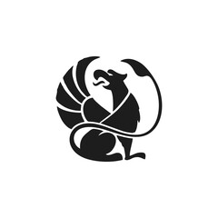 griffin logo design vector silhouette illustration