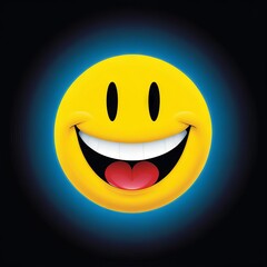 Fototapeta premium Smiley Face with Red Tongue