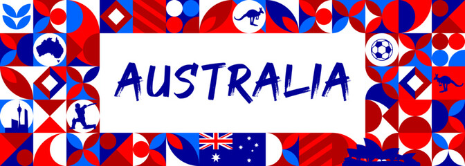 Australia Day. January 26. Flag of Australia. Banner © Javed