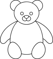 Simple Teddy Bear Coloring Page Illustration for Kids