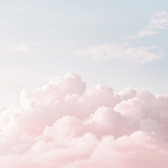 Fluffy Clouds in a Clear Sky.