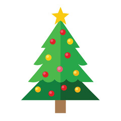  Decorated christmas tree silhouette vector