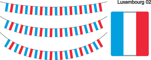 ルクセンブルクの国旗のガーラーンド　ベクターデータ（bunting garland）