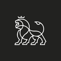 heraldic, luxury, lion logo. modern icon, template design illustration