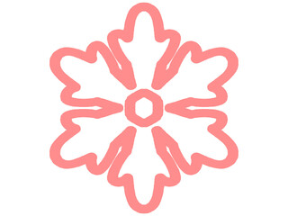 ポップな雪の結晶のイラスト素材