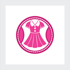 Women's dress fashion logo vector illustration.