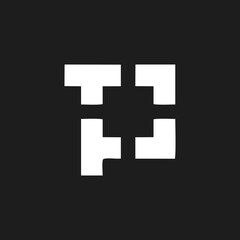 Fototapeta premium Abstract letter TP logo. This logo icon incorporate with abstract shape in the creative way.