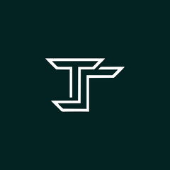 Creative and Minimalist Letter ST TS Logo Design Icon, Editable in Vector Format in Black and White Color