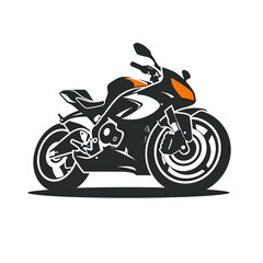 Obraz premium Black and Orange Motorcycle Illustration, generative ai image