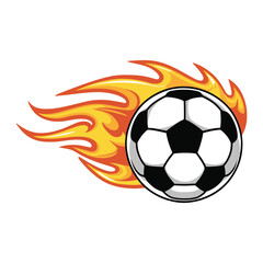 Fototapeta premium flaming soccer ball vector illustration