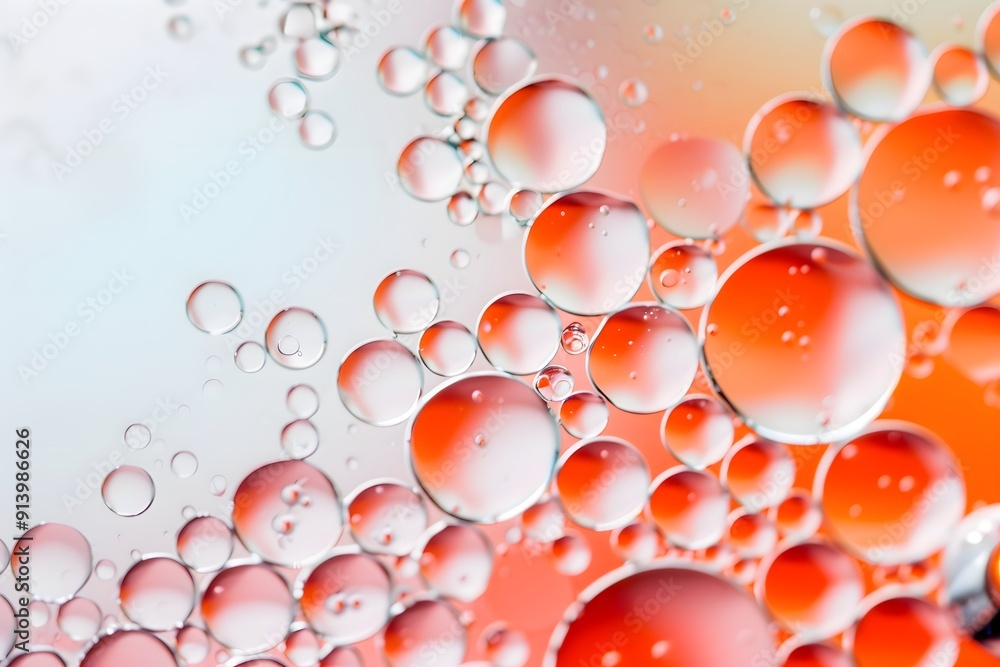 Poster the image is a close up of a large number of small bubbles