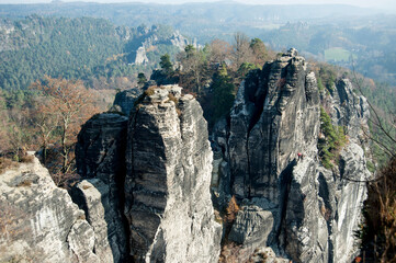 Felsformation auf der Bastei im Elbsandsteingebirge