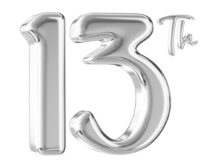 13th Anniversary Silver Number 3D