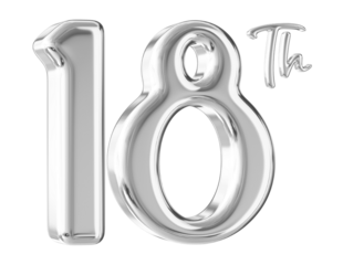 18th Anniversary Silver Number 3D