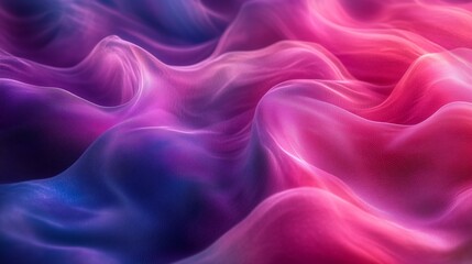 Fototapeta premium A stunning abstract image featuring undulating waveforms in vibrant shades of pink, purple, and blue.