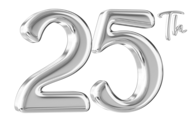 25th Anniversary Silver Number 3D