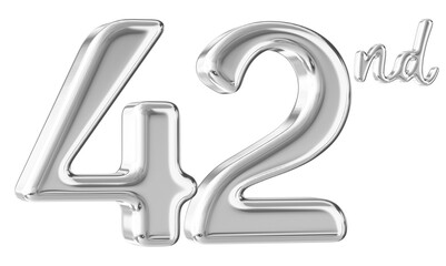 42nd Anniversary Silver Number 3D